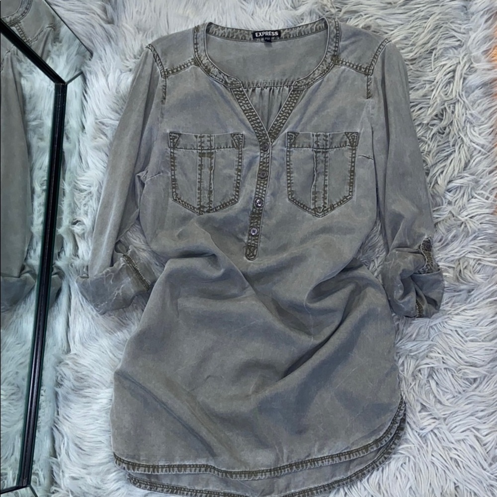 Green Express Shirt Dress